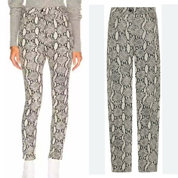 A.L.C. Turner Lamb Leather Tan Snake Pants Size 4 - Picture 1 of 9